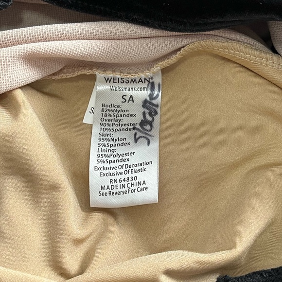 Weissman Dance Ice Skating Costume Black Maxi Dress Flowing Skirt: 10984 - Picture 5 of 5